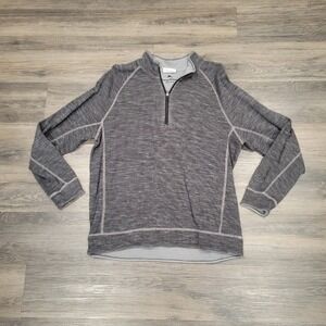 Tommy Bahama Jeans Pullover Half‎ Zip Long Sleeve Gray Top Medium